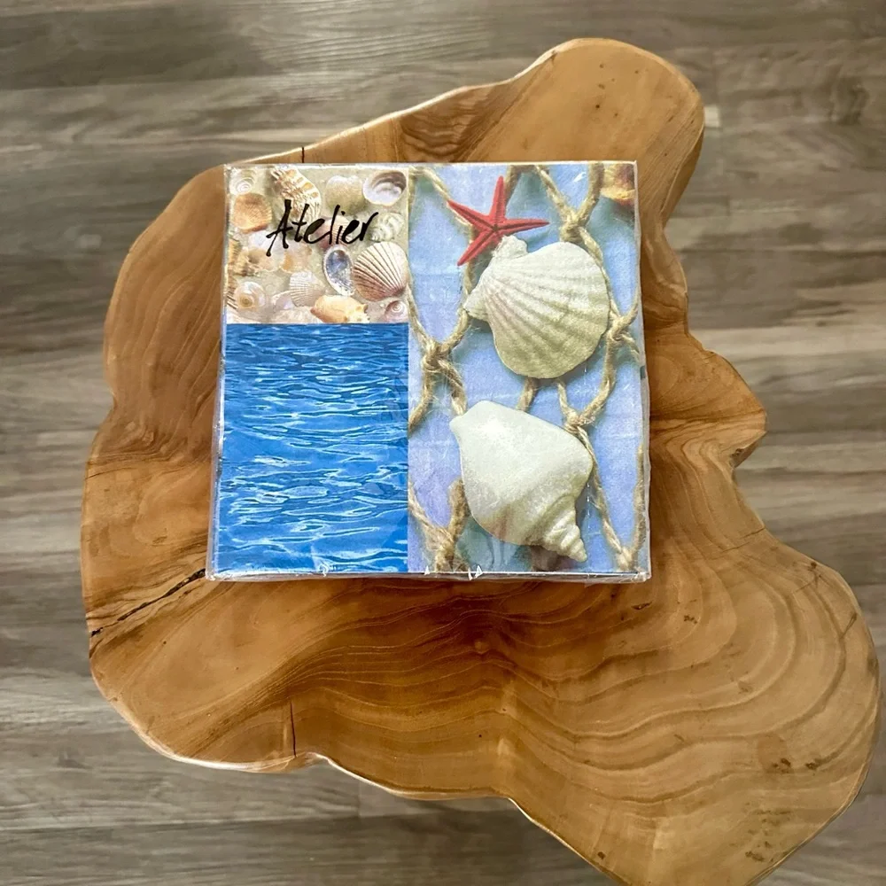 Vintage Cocktail Napkins‎ NEW Nautical Sailing Boats Retro MCM Ocean Fish Party